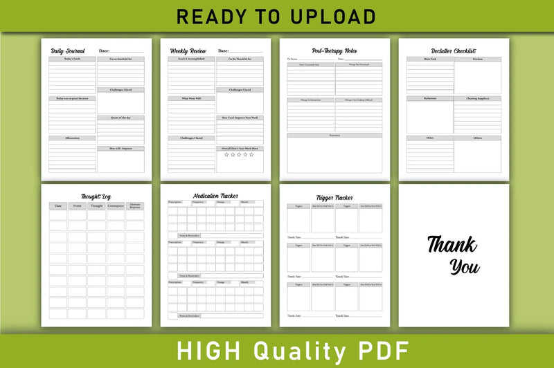 Mental Health Planner Bundle - CraftNest - Digital Crafting and Art