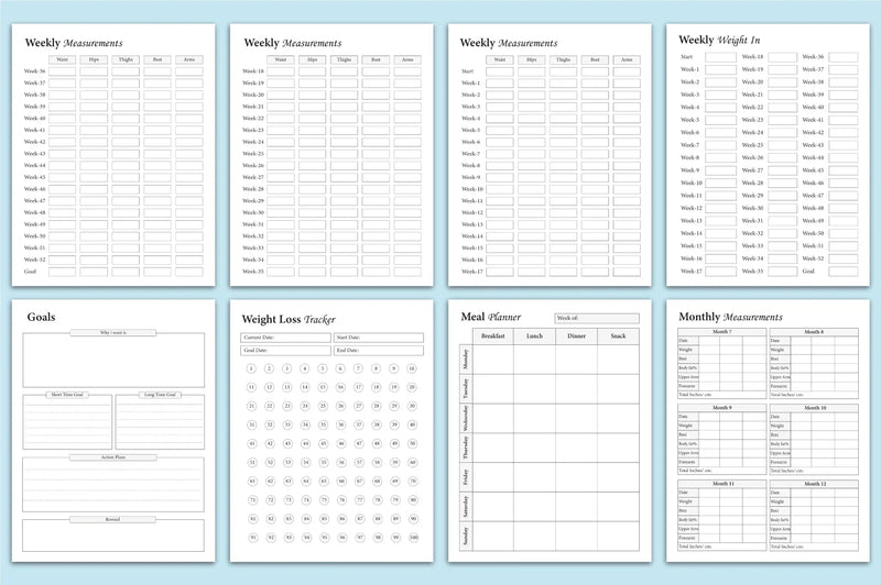 Weight Loss Planner - CraftNest - Digital Crafting and Art