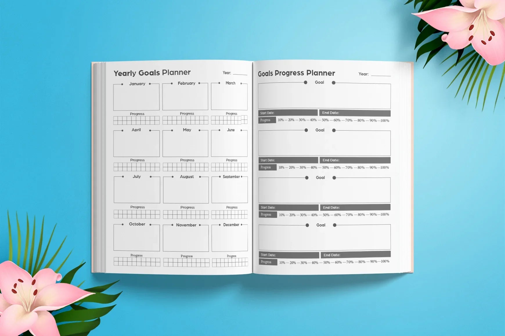 Yearly Goal Planner  Bundle - CraftNest - Digital Crafting and Art