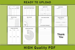 Self Care & Gratitude Planner for Women - Printable Planner - CraftNest - Digital Crafting and Art