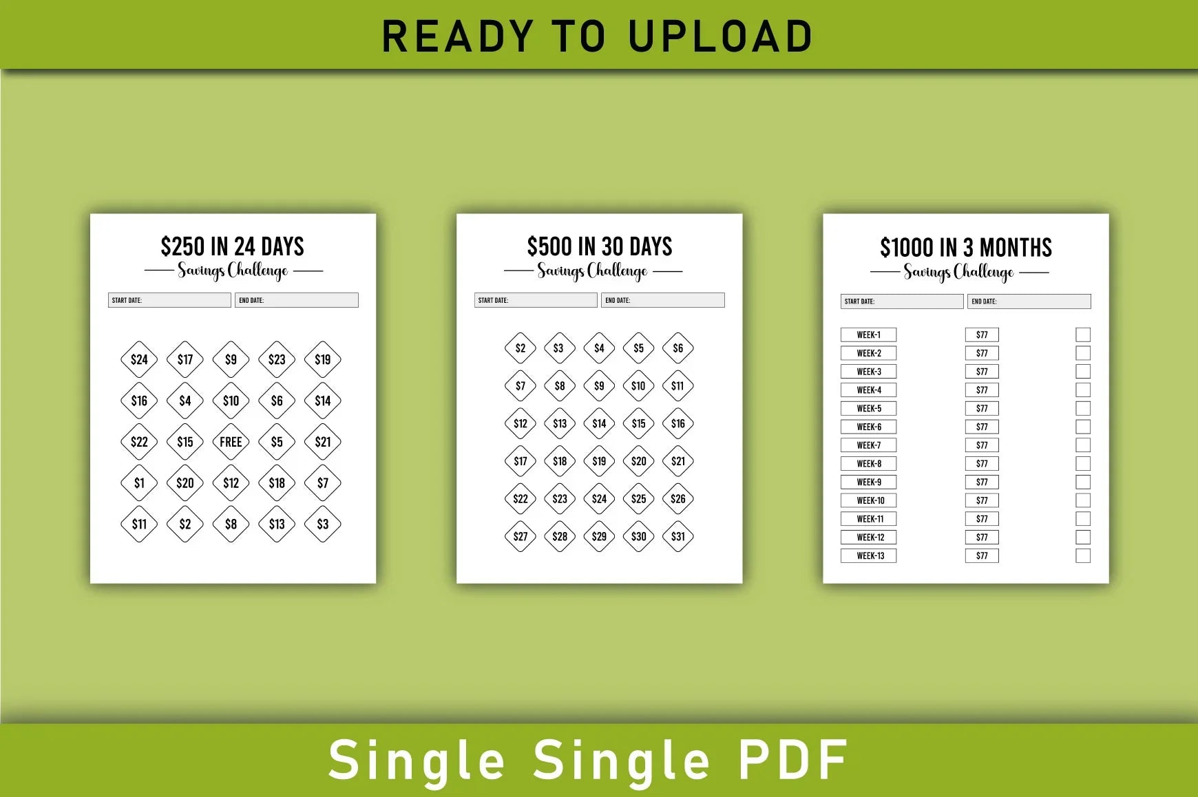 Money Saving Challenges Planner - CraftNest - Digital Crafting and Art