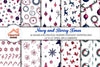 Navy & Berry Xmas Pattern Clipart Bundle