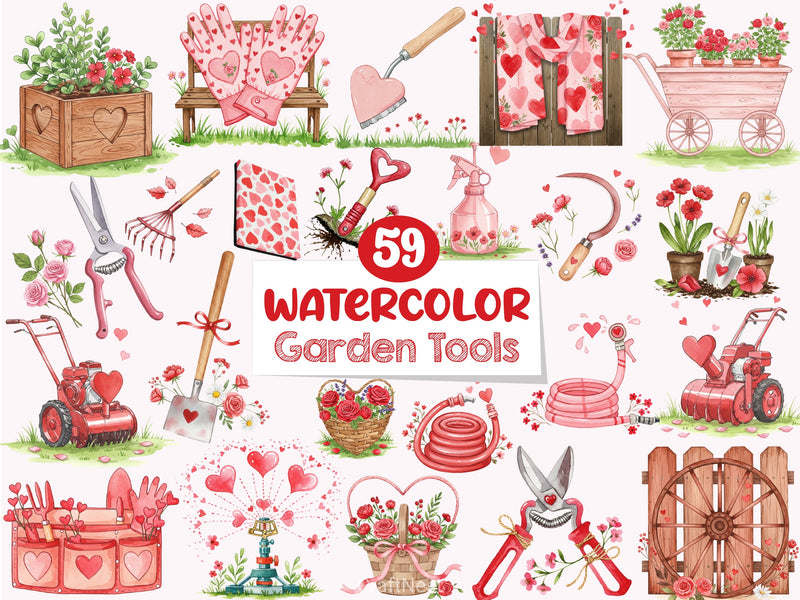 Valentine Garden Tools Clipart Bundle - CraftNest - Digital Crafting and Art