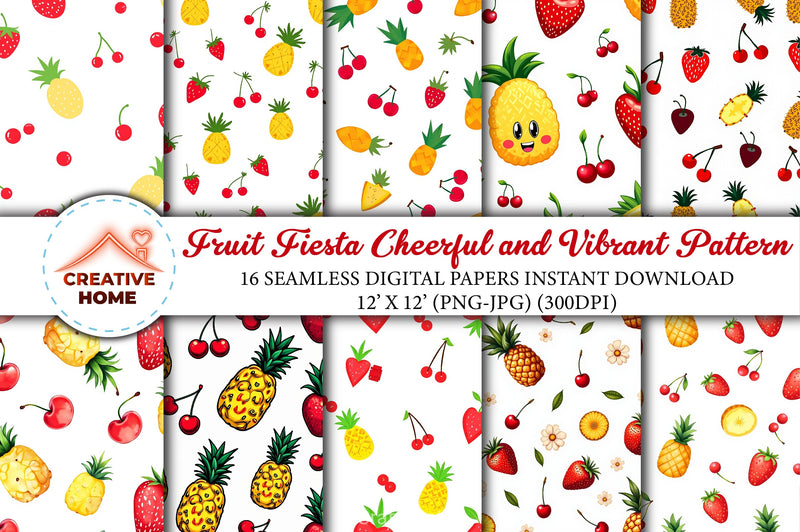 Fruit Fiesta Pattern Clipart Bundle - CraftNest - Digital Crafting and Art
