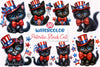 Patriotic Black Cat Clipart Bundle