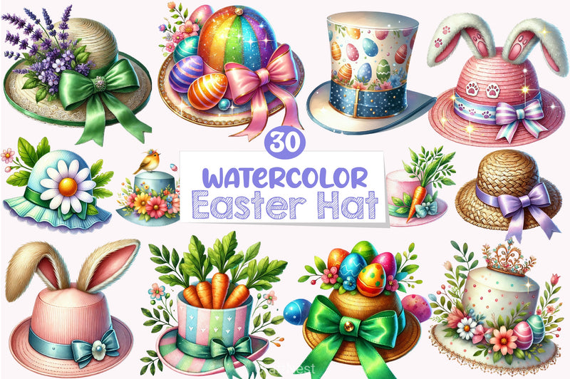 Easter Hat Clipart Bundle 2 - CraftNest - Digital Crafting and Art