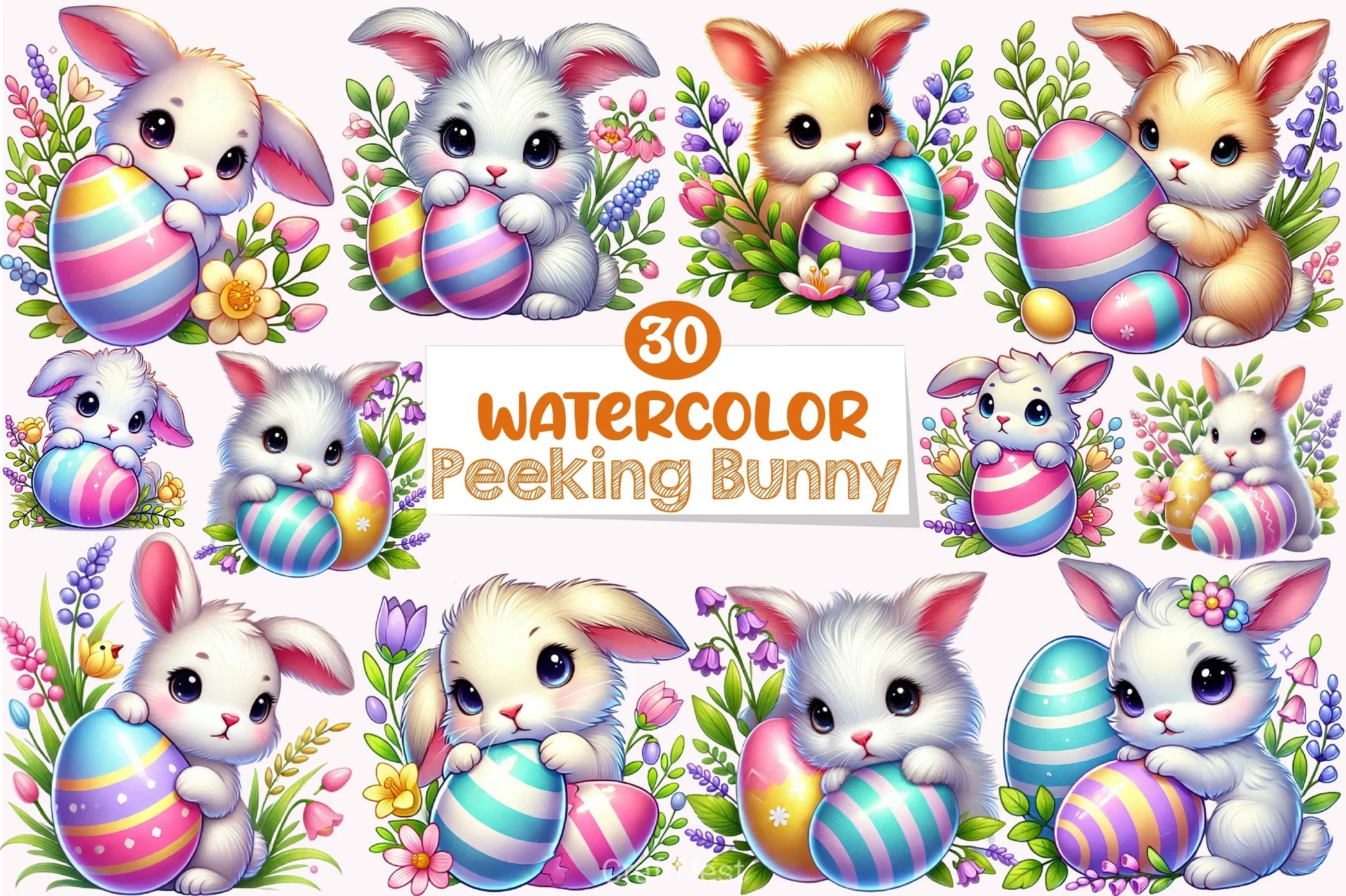 Easter Bunny Clipart Bundle 35 - CraftNest - Digital Crafting and Art