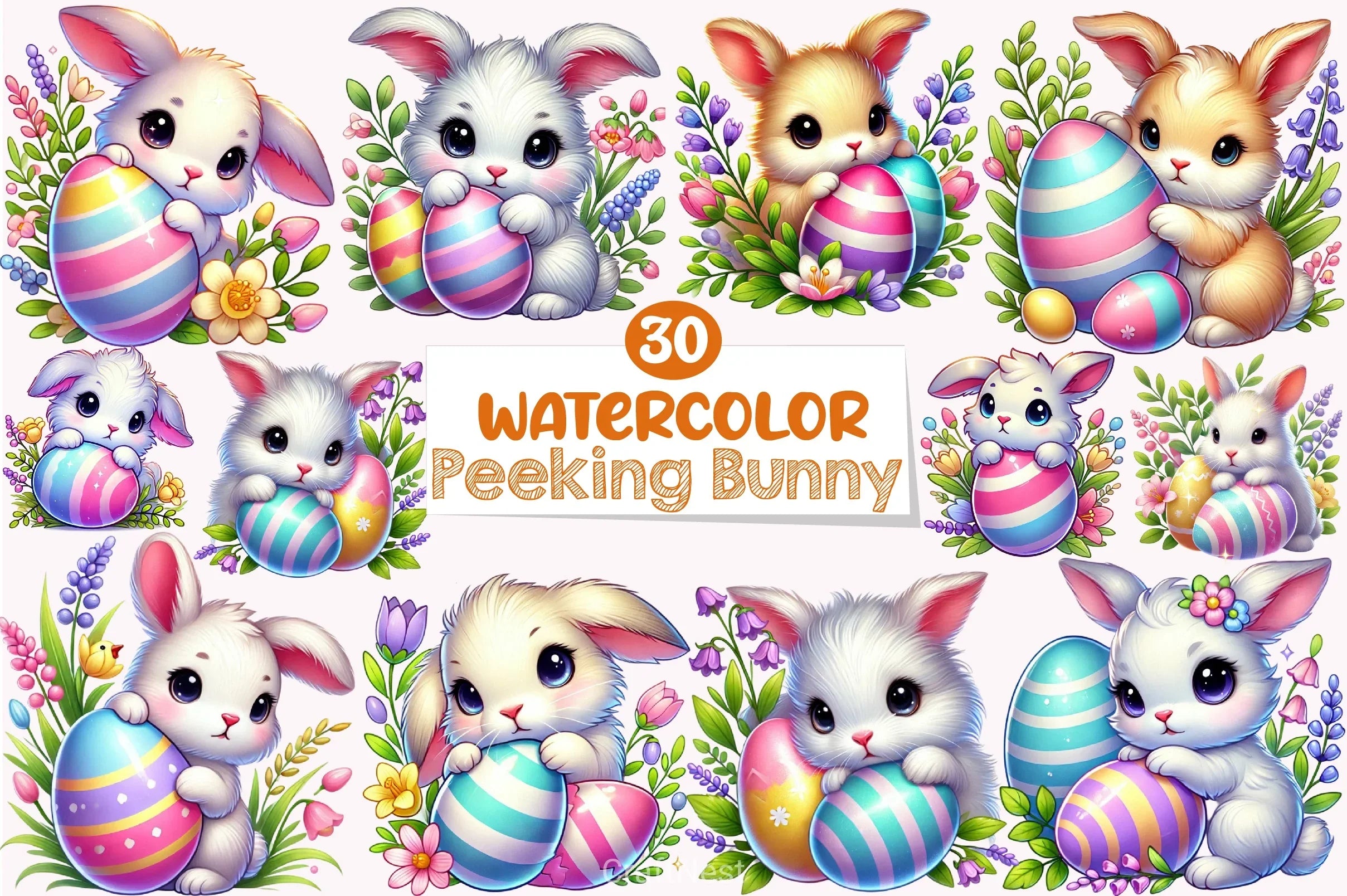 Easter Bunny Clipart Bundle 35 - CraftNest - Digital Crafting and Art