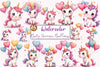 Baby Unicorn Heart Balloons Clipart Bundle