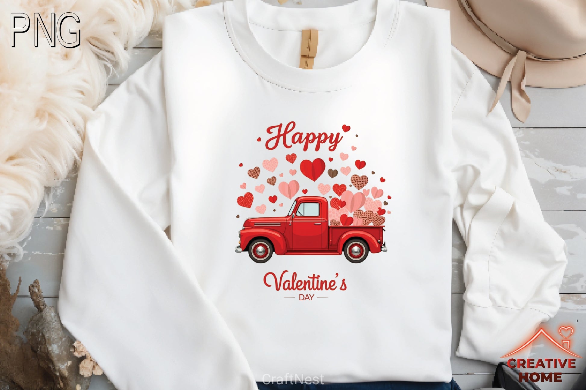 Valentine's Day Truck Hearts Clipart Bundle 5 - CraftNest - Digital Crafting and Art