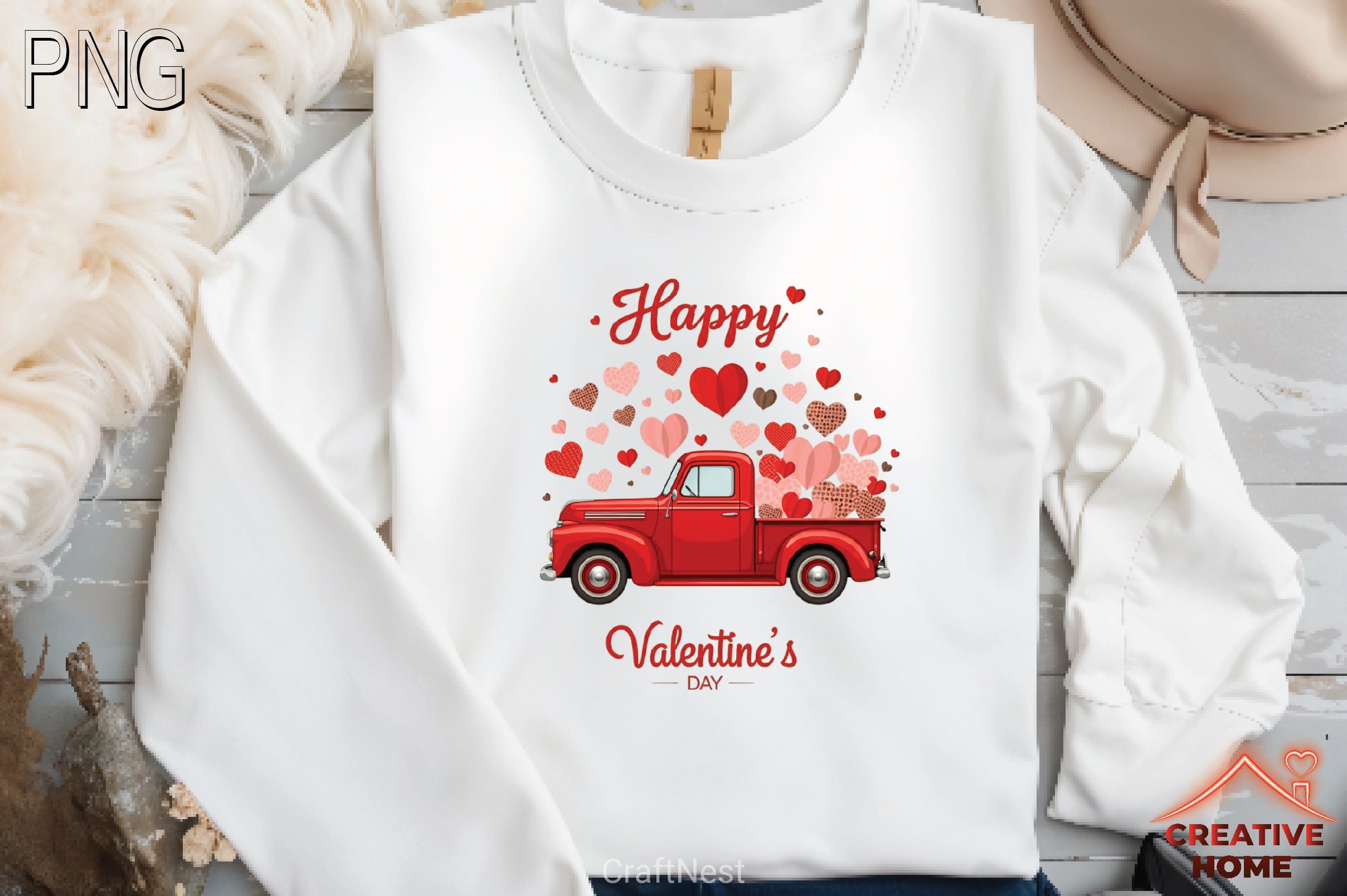 Valentine's Day Truck Hearts Clipart Bundle 5 - CraftNest - Digital Crafting and Art