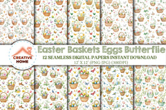 Easter Baskets & Butterflies Clipart Bundle - CraftNest - Digital Crafting and Art