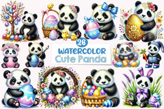 Easter Panda Clipart Bundle - CraftNest - Digital Crafting and Art
