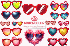 Valentine Heart Sunglasses Clipart Bundle - CraftNest - Digital Crafting and Art