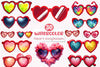 Valentine Heart Sunglasses Clipart Bundle