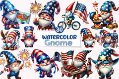 4th of July Gnome Clipart Bundle - CraftNest - Digital Crafting and Art