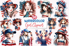 4th of July Girl Clipart Bundle - CraftNest - Digital Crafting and Art