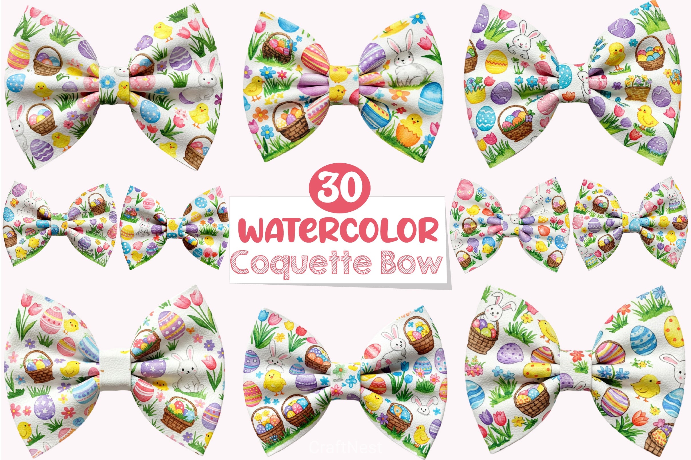 Easter Coquette Bow Clipart Bundle - CraftNest - Digital Crafting and Art