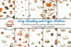 Cozy Reading & Coffee Clipart Bundle - CraftNest - Digital Crafting and Art