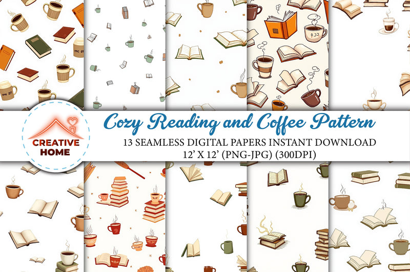 Cozy Reading & Coffee Clipart Bundle - CraftNest - Digital Crafting and Art