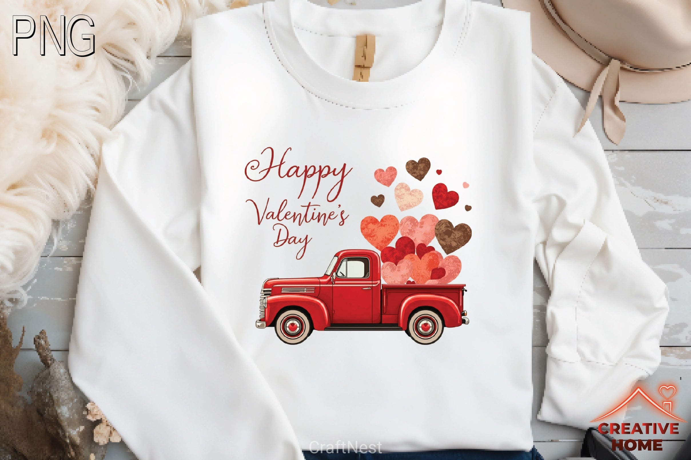 Valentine's Day Truck Hearts Clipart Bundle - CraftNest - Digital Crafting and Art