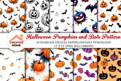 Halloween Pumpkins & Bats Clipart Bundle - CraftNest - Digital Crafting and Art