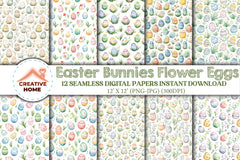 Easter Bunnies & Eggs Clipart Bundle 1 - CraftNest - Digital Crafting and Art
