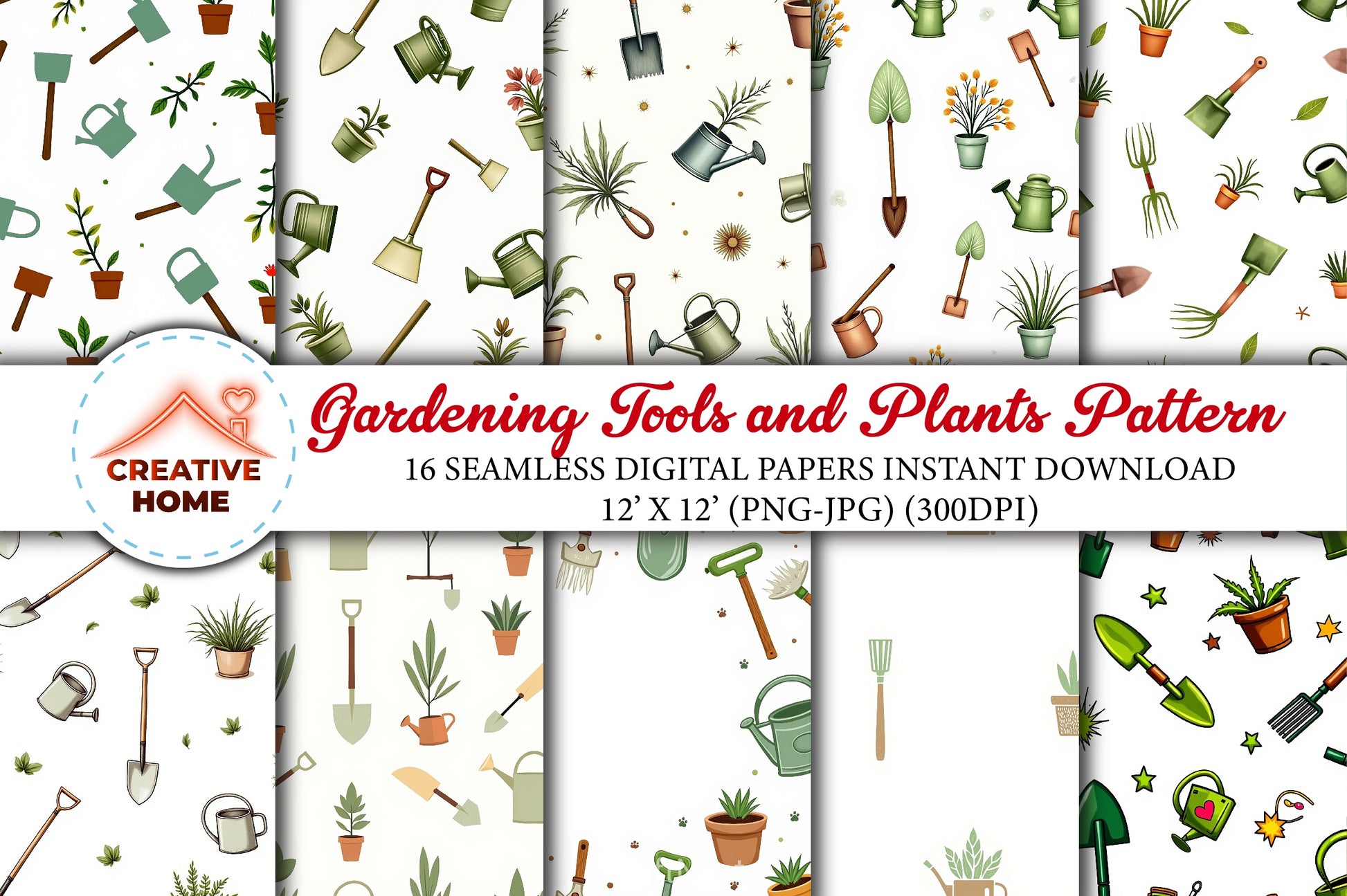 Gardening Tools & Plants Clipart Bundle - CraftNest - Digital Crafting and Art