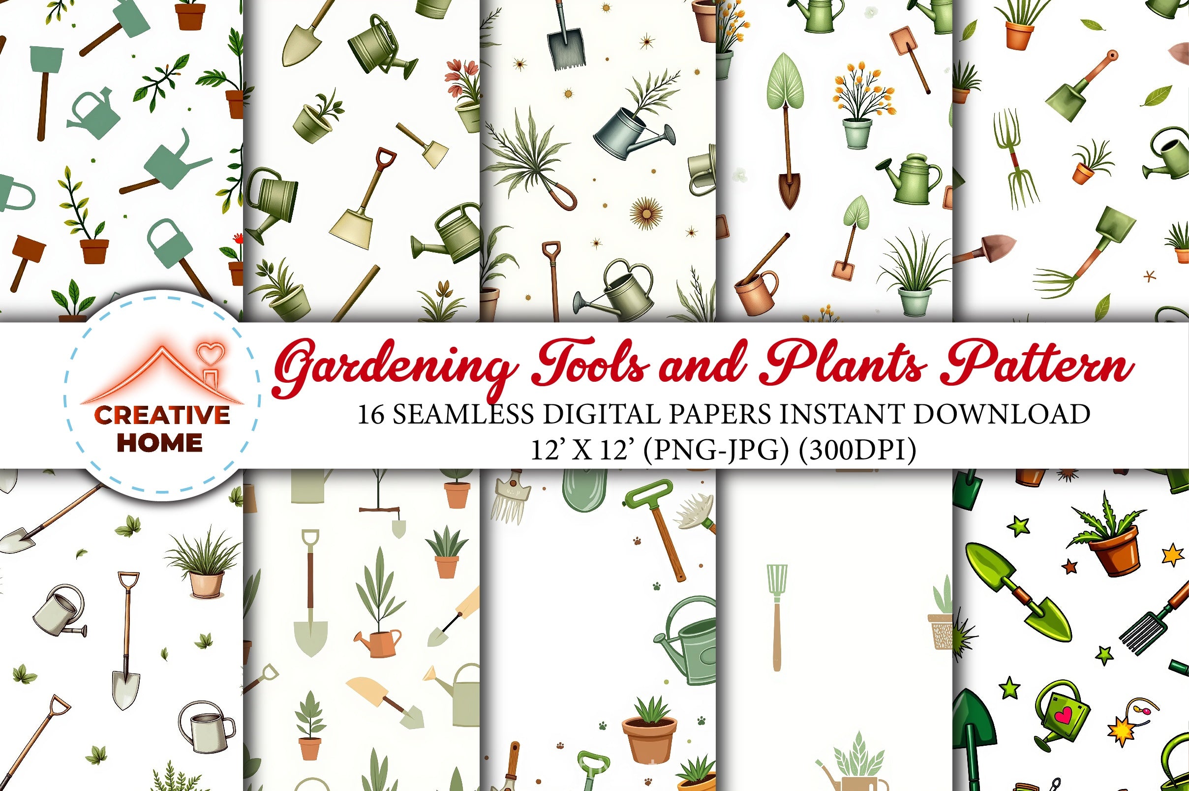 Gardening Tools & Plants Clipart Bundle - CraftNest - Digital Crafting and Art
