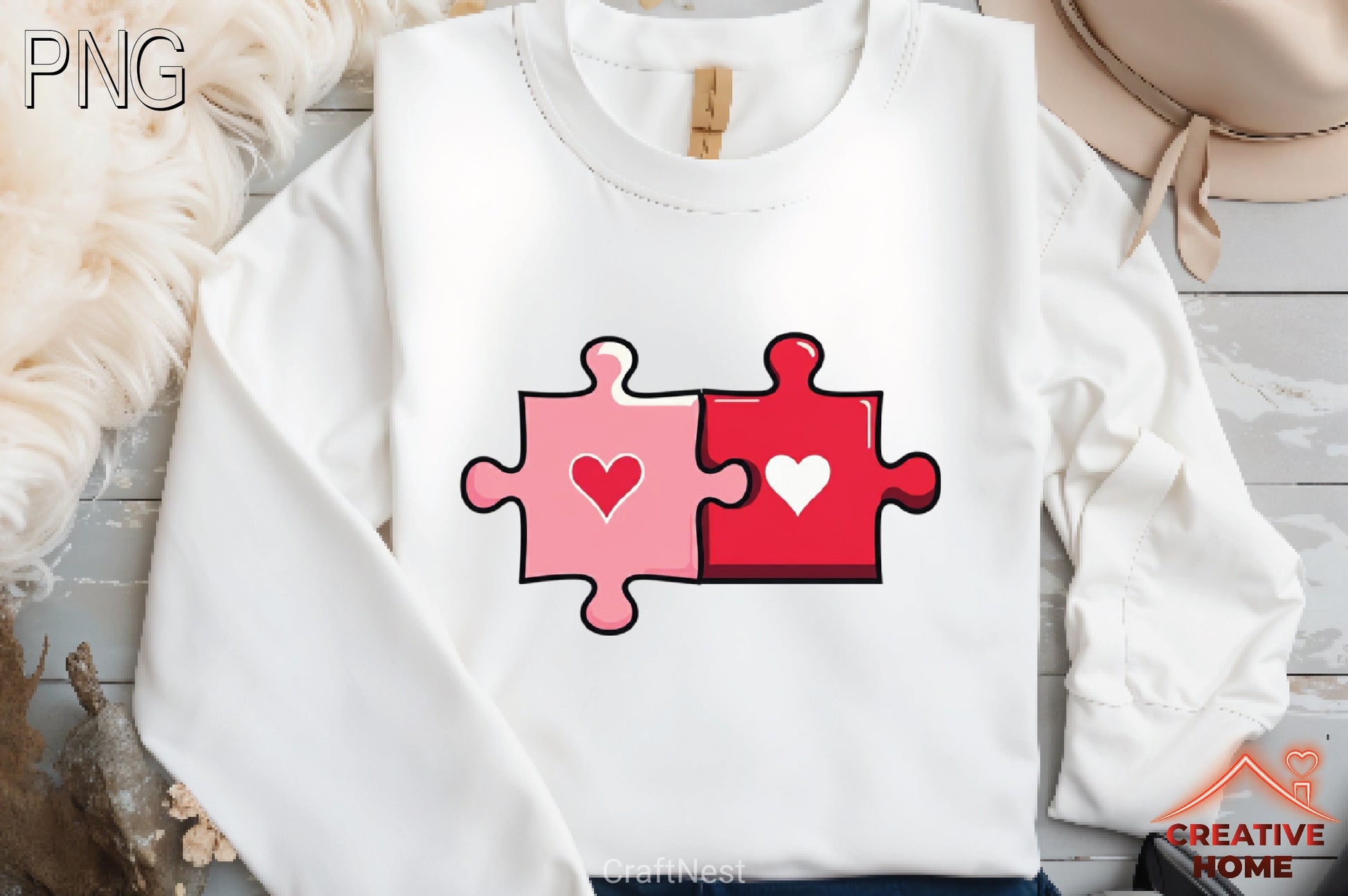 Heart Puzzle Valentine Clipart Bundle - CraftNest - Digital Crafting and Art