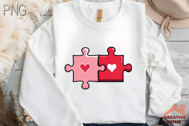 Heart Puzzle Valentine Clipart Bundle - CraftNest - Digital Crafting and Art
