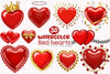 Red Hearts Clipart Bundle