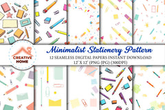 Minimalist Stationery Pattern Bundle - CraftNest - Digital Crafting and Art
