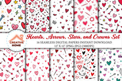 Hearts, Arrows, Stars & Crowns Clipart Bundle - CraftNest - Digital Crafting and Art