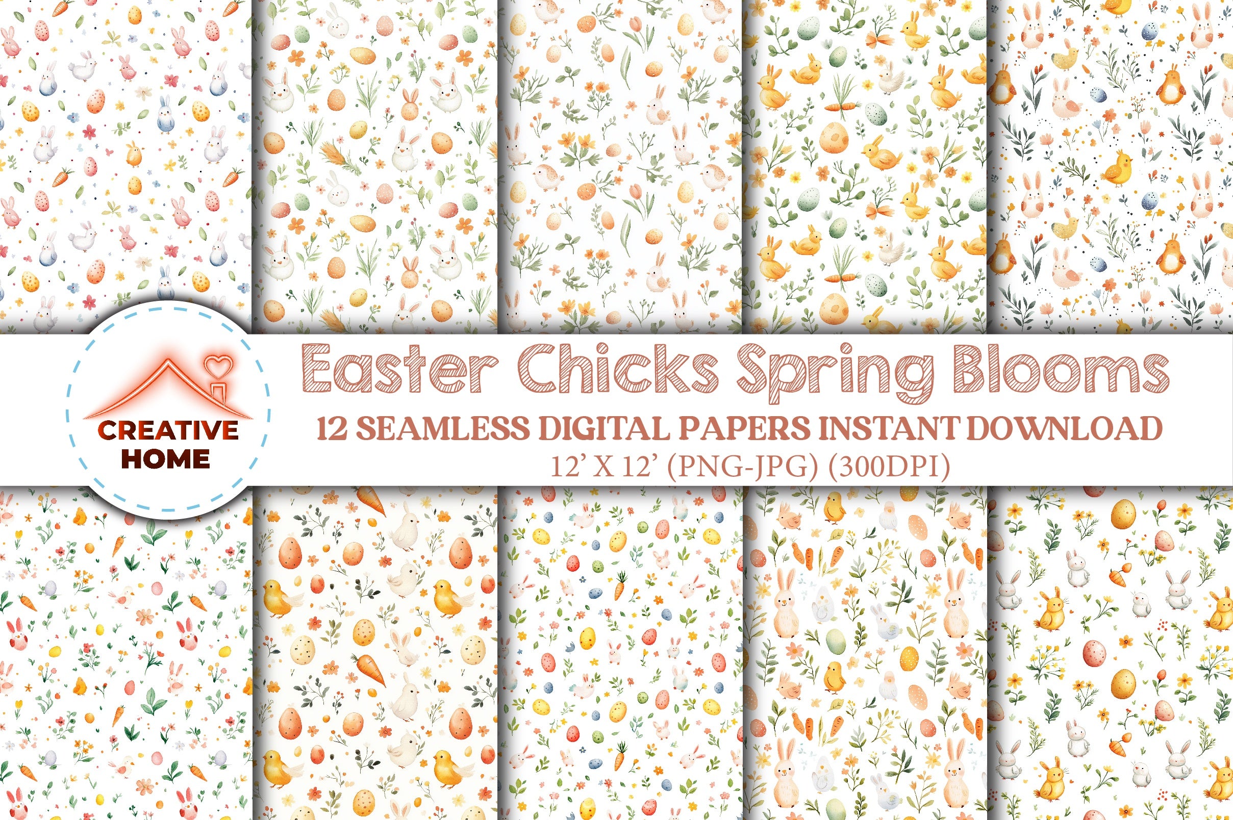 Easter Chicks Spring Blooms Clipart Bundle - CraftNest - Digital Crafting and Art