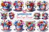 American Tea Cup Flowers Clipart Bundle