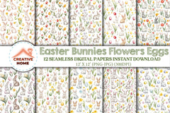Easter Bunnies & Eggs Clipart Bundle - CraftNest - Digital Crafting and Art