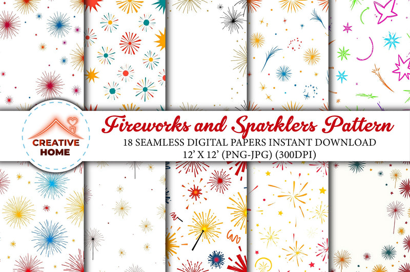 Fireworks & Sparklers Clipart Bundle - CraftNest - Digital Crafting and Art