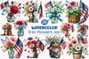 4th of July Flowers Clipart Bundle