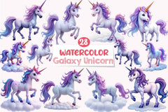 Galaxy Unicorn Clipart Bundle - CraftNest - Digital Crafting and Art