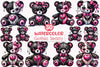 Valentine Gothic Teddy Bear Clipart Bundle