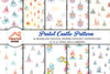 Pastel Castle Pattern Clipart Bundle