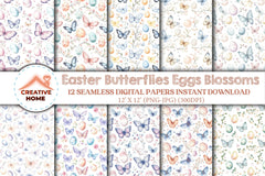 Easter Butterflies Eggs Blossoms Clipart Bundle - CraftNest - Digital Crafting and Art