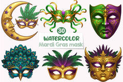 Mardi Gras Mask Clipart Bundle 4 - CraftNest - Digital Crafting and Art