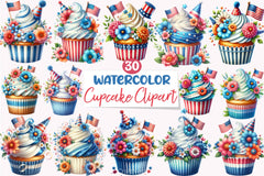 4th of July Cupcake Clipart Bundle - CraftNest - Digital Crafting and Art