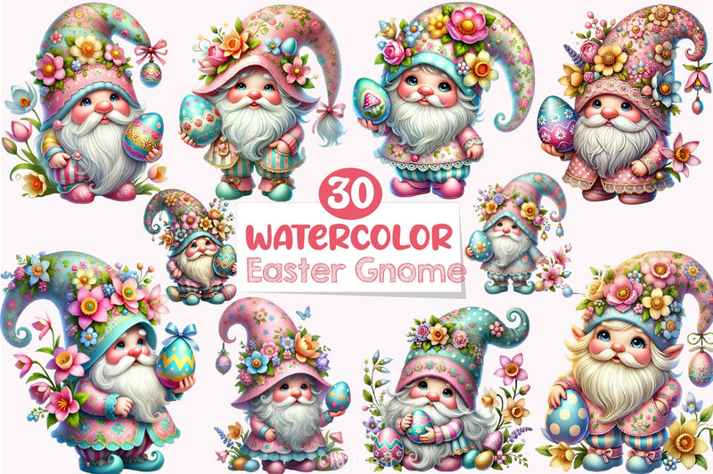 Easter Gnome Clipart Bundle 16 - CraftNest - Digital Crafting and Art