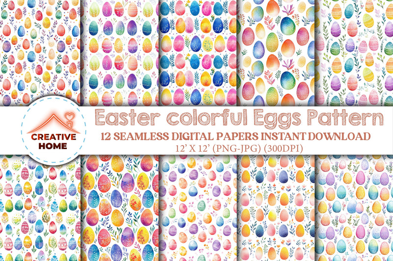 Easter Eggs Pattern Clipart Bundle 1 - CraftNest - Digital Crafting and Art