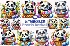 Panda Easter Basket Clipart Bundle - CraftNest - Digital Crafting and Art