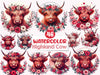 Valentine's Highland Cow Clipart Bundle 29