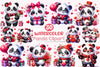 Valentine Panda Clipart Bundle